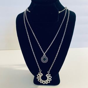 Bohemian retro multi layer lotus necklace